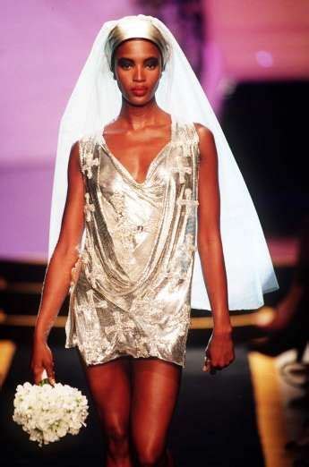 naomi campbell versace 1999|Naomi Campbell Versace wedding dress.